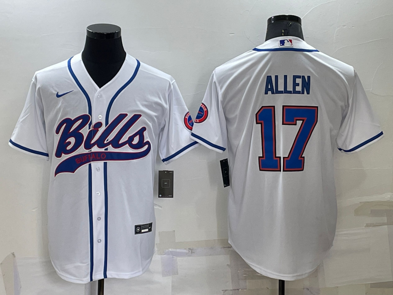 Men's Buffalo Bills Josh Allen #17 White Jersey Joint Edition
